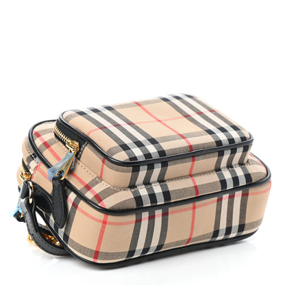 Burberry Calfskin Vintage Check Camera Bag Archive Beige 4 of 9