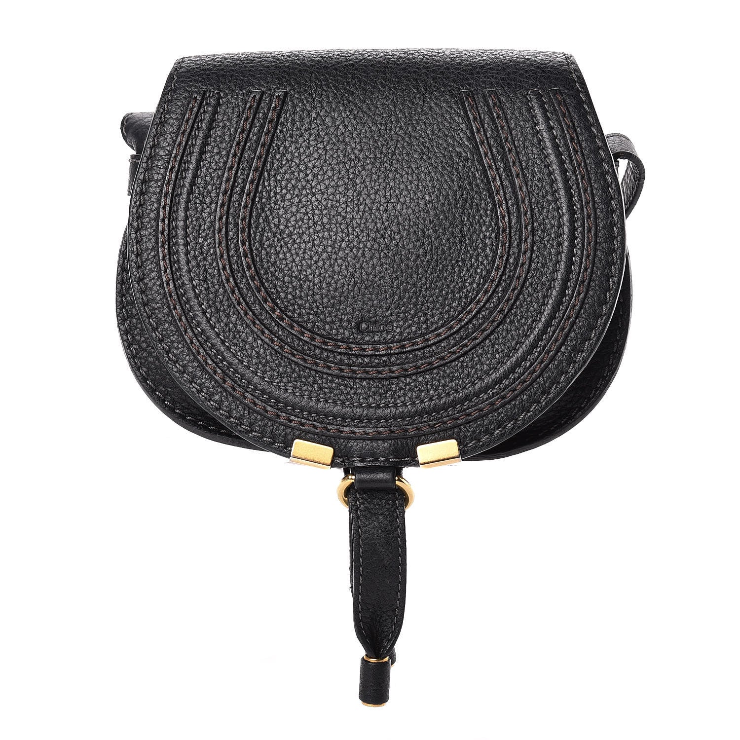 Chloe Calfskin Mini Marcie Round Crossbody Bag Black 1 of 18