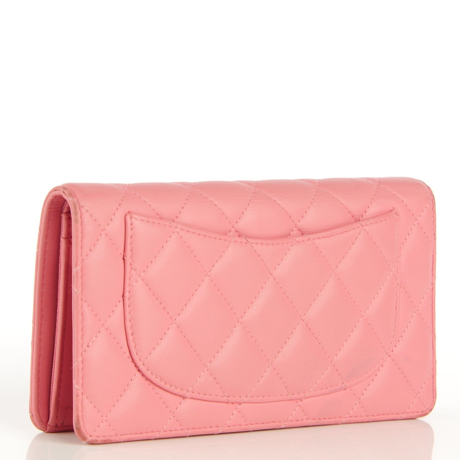 Chanel Lambskin Quilted Yen Wallet Rose 3 of 8