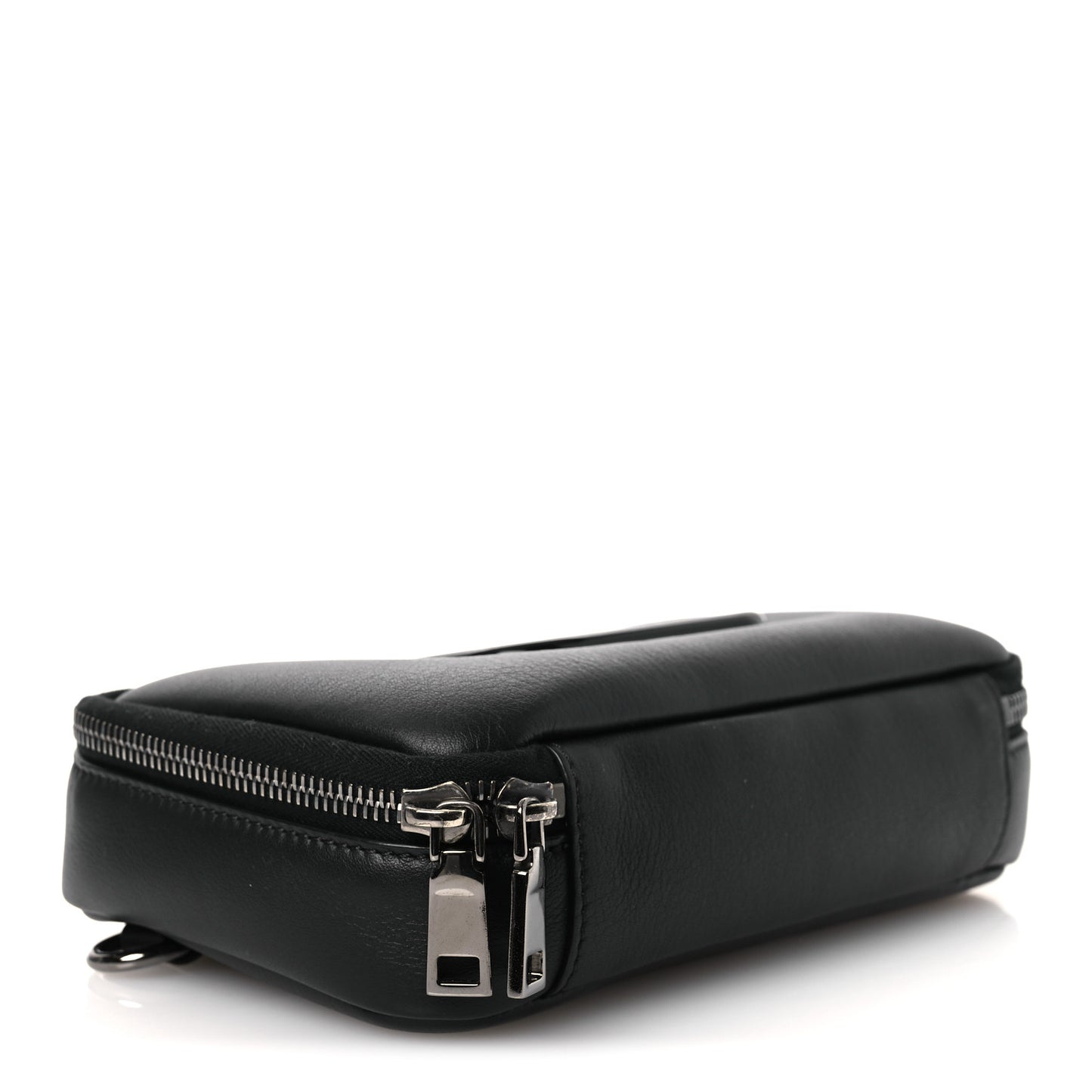 Calfskin Lacquered Vlogo Crossbody Bag Black