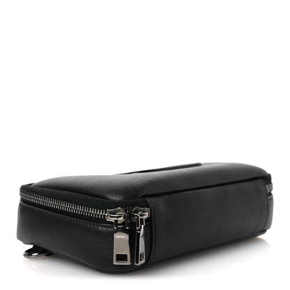 Valentino Garavani Calfskin Lacquered Vlogo Crossbody Bag Black 4 of 9