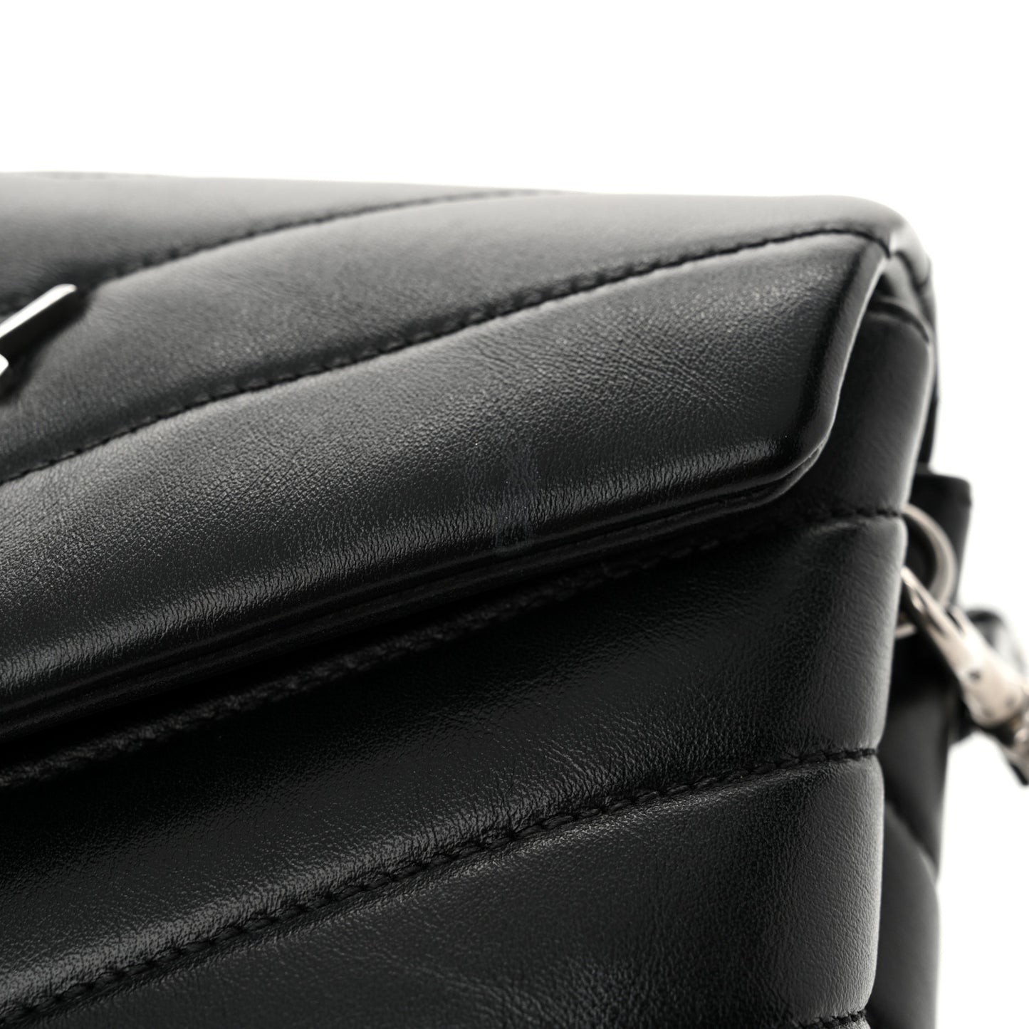 Calfskin Y Quilted Monogram Toy Loulou Crossbody Bag Black