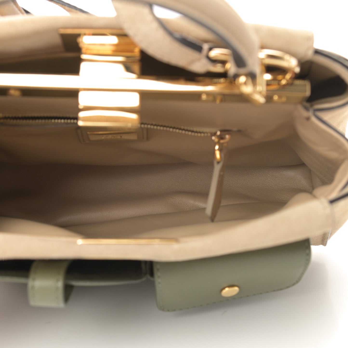 Suede Shiny Nappa Mini Pocket Peekaboo Iconic Satchel Nude Equatore