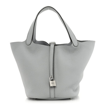 Hermes Taurillon Clemence Picotin Lock 22 MM Bleu Pale 1 of 11