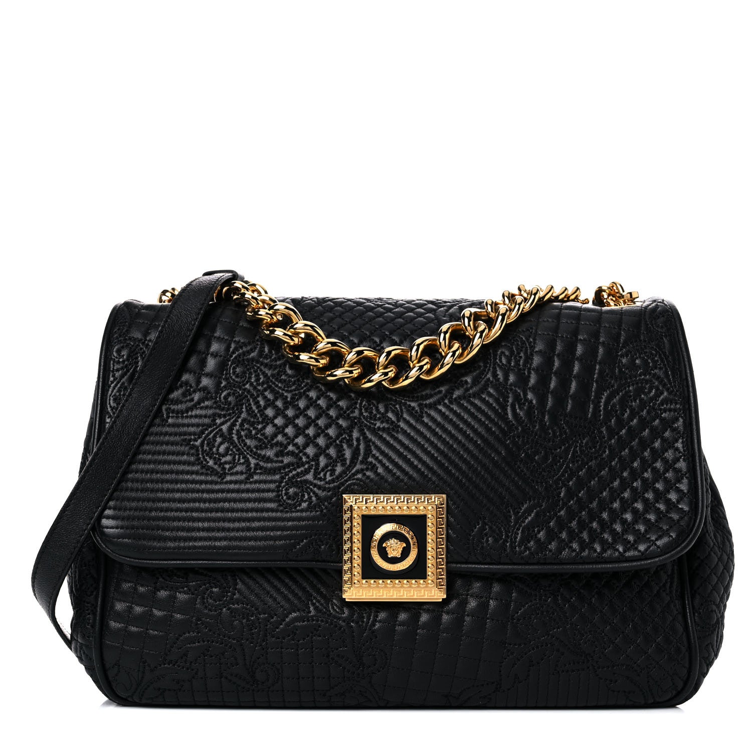 Versace Calfskin Micro Vanitas New Icon Handbag Black 1 of 14