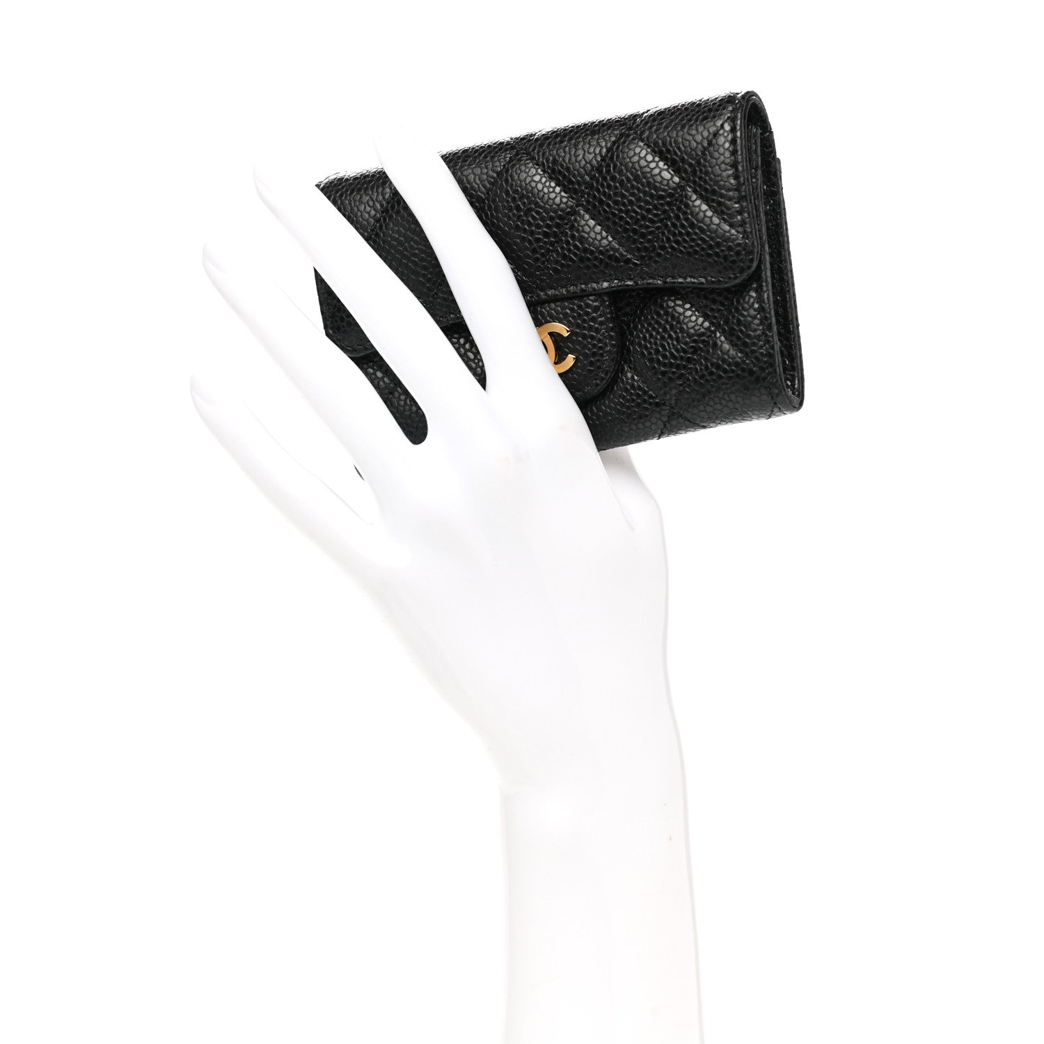 Chanel Caviar Quilted Flap Card Holder Wallet Black 2 of 9