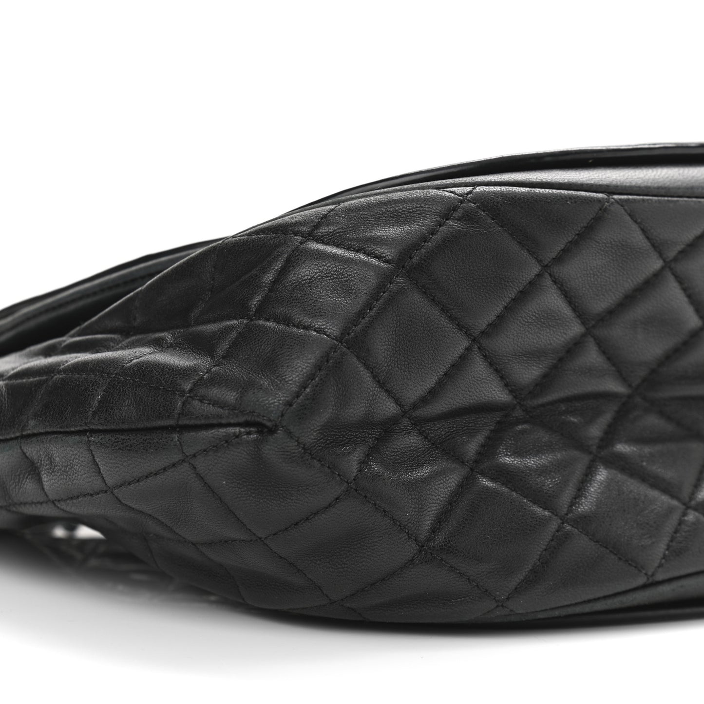 Lambskin Patent Classic Twist Crescent Flap Bag Black