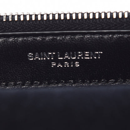 Saint Laurent Metallic Calfskin Classic Monogram Kate Tassel Chain Wallet Black Argento 6 of 9