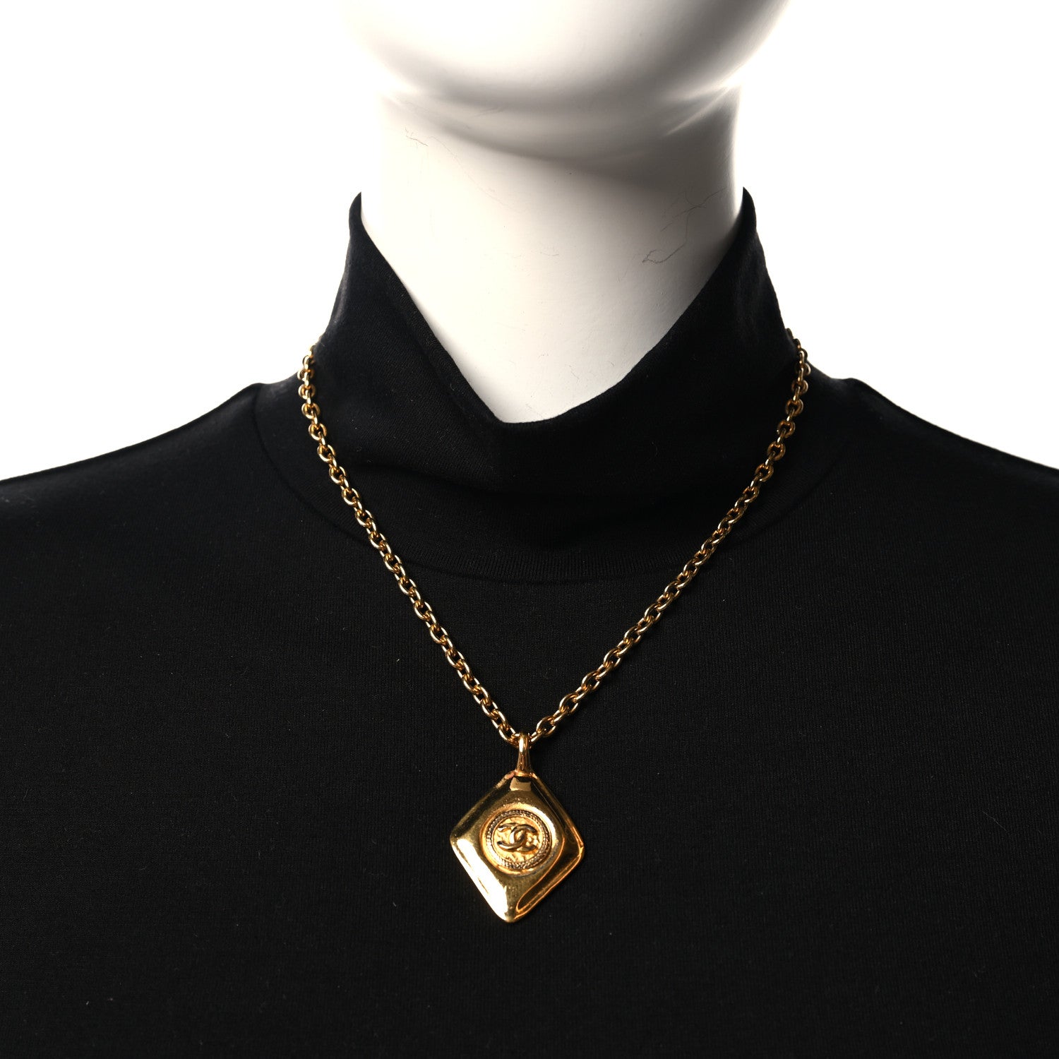 Chanel CC Chain Pendant Long Necklace Gold 2 of 5