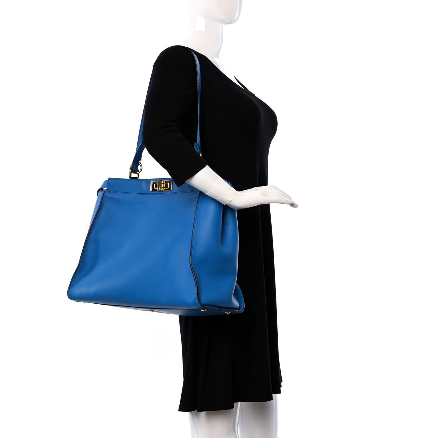 Vitello Seta Studded Monster Eyes Large Peekaboo Iconic Satchel Blue Royal Black Multicolor