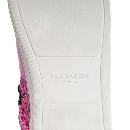 Saint Laurent Glitter Court Classic High Top Sneakers 36 Fuchsia 7 of 8