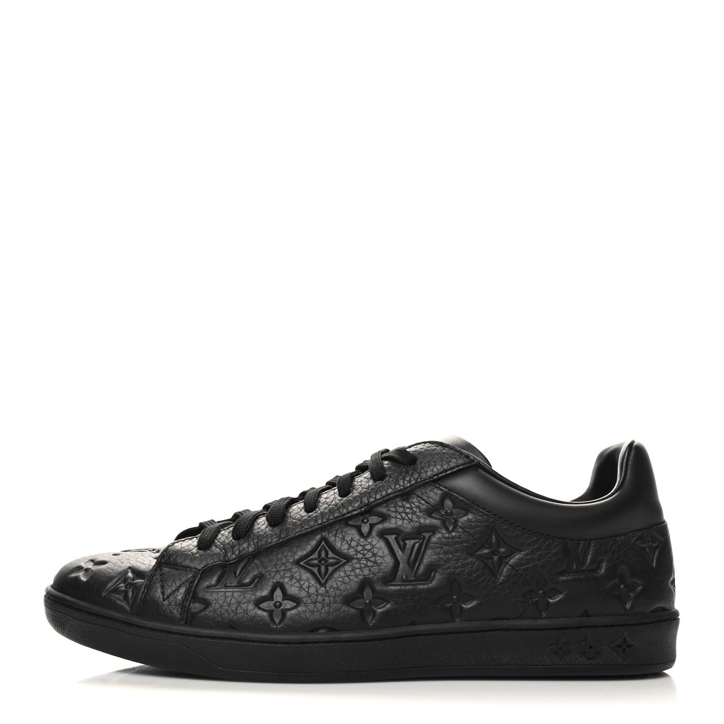 Grained Calfskin Embossed Monogram Mens Luxembourg Sneakers 9.5 Black