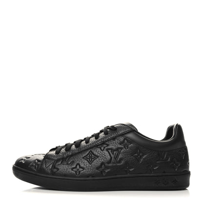 Louis Vuitton Grained Calfskin Embossed Monogram Mens Luxembourg Sneakers 9.5 Black 1 of 8