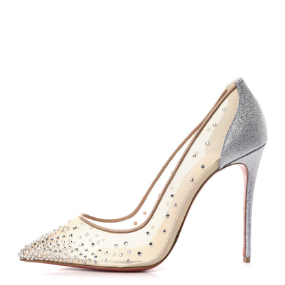 Christian Louboutin Rete Glitter Mini Specchio Strass Follies 100 Pumps 39.5 Version Jeans 1 of 9