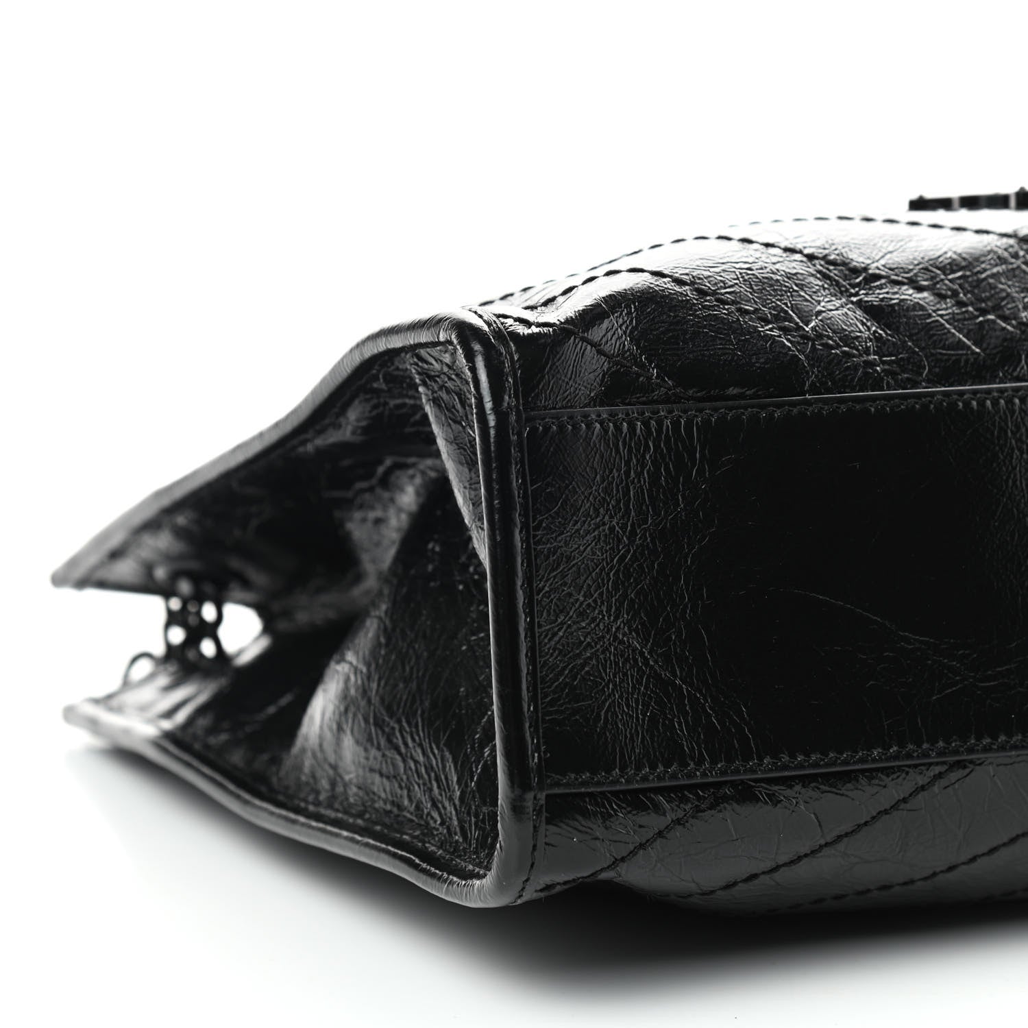 Saint Laurent Crinkled Calfskin Matelasse Monogram Medium Niki Shopper Tote Black 7 of 9
