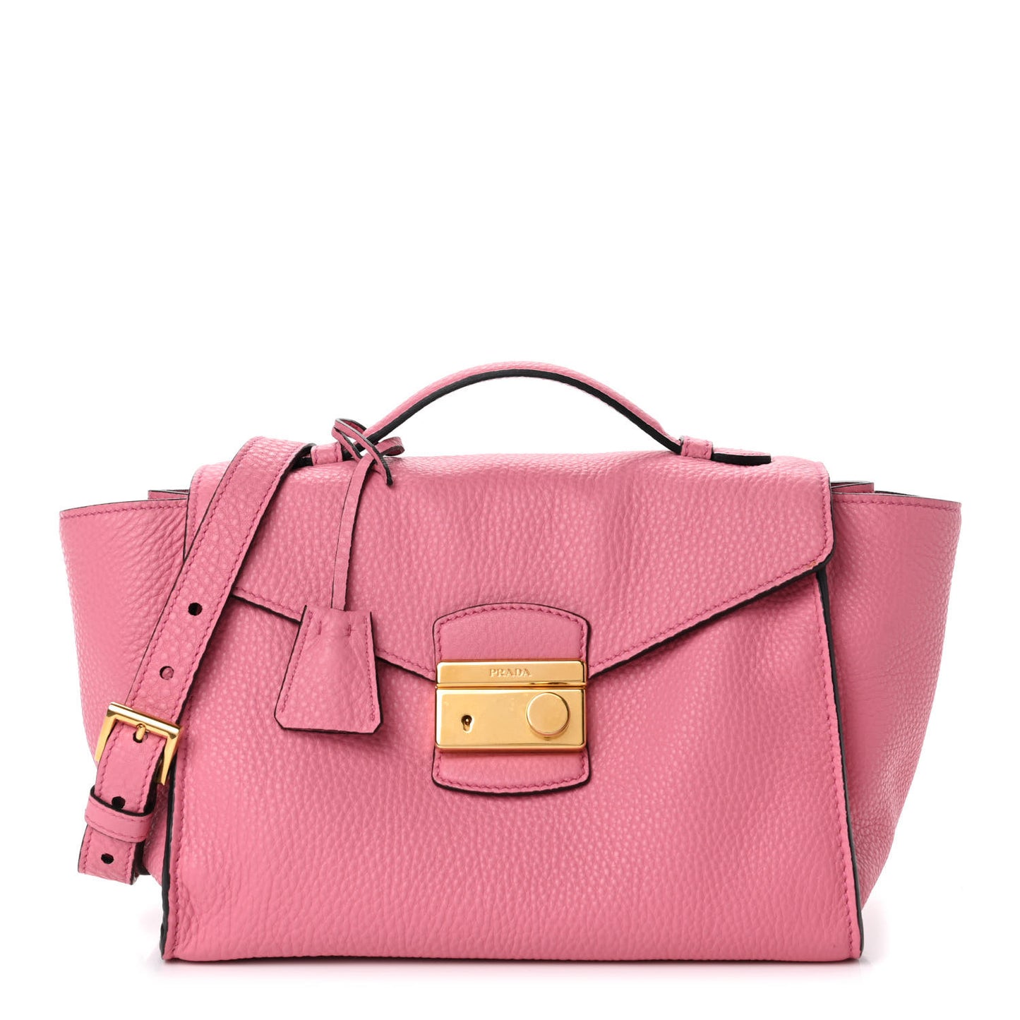 Vitello Daino Sound Twin Pocket Satchel Begonia
