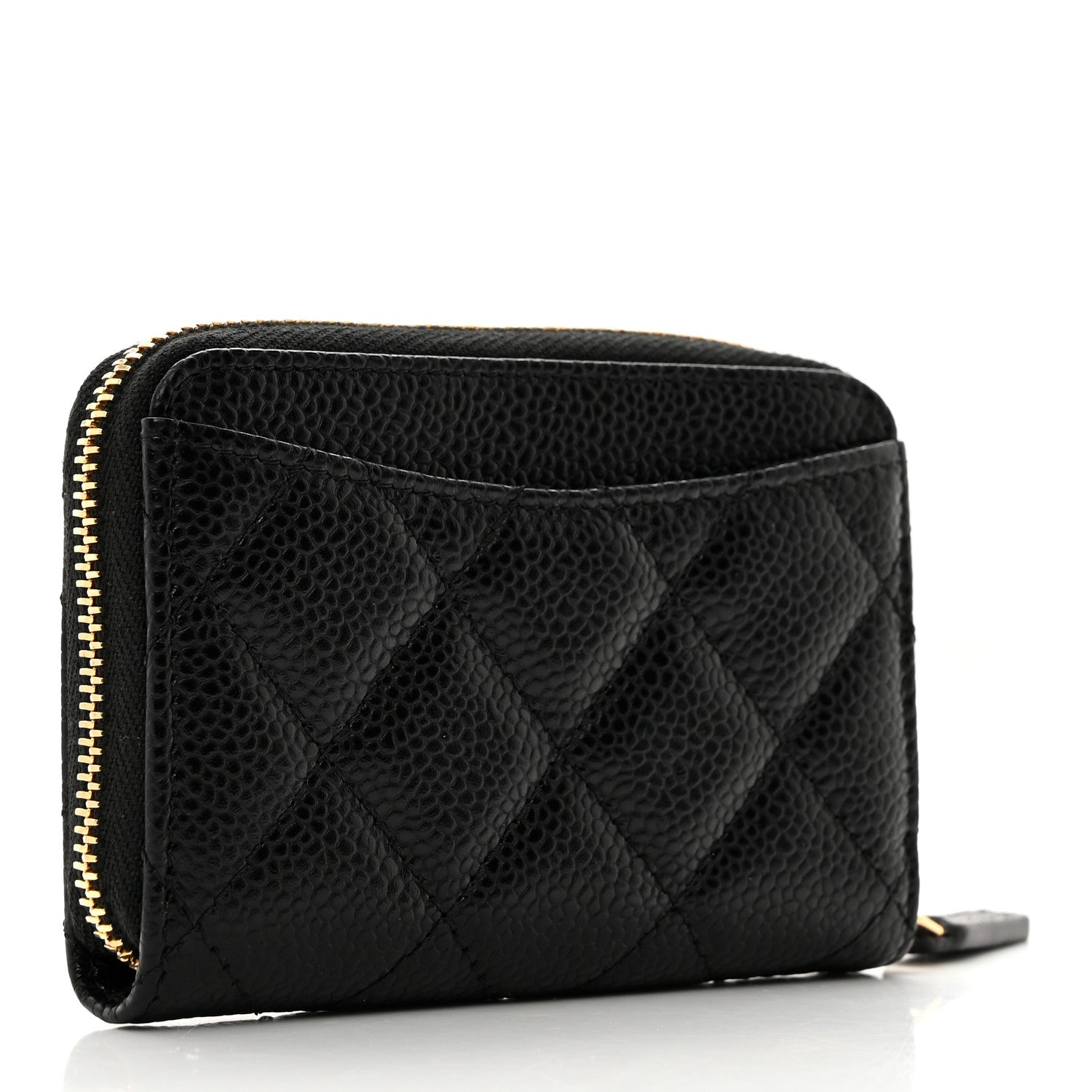 Chanel Caviar Quilted Zip Coin Purse Black 3 of 8