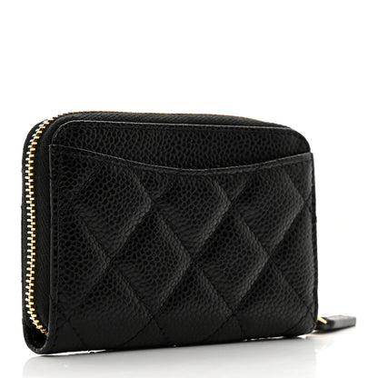 Chanel Caviar Quilted Zip Coin Purse Black 3 of 8