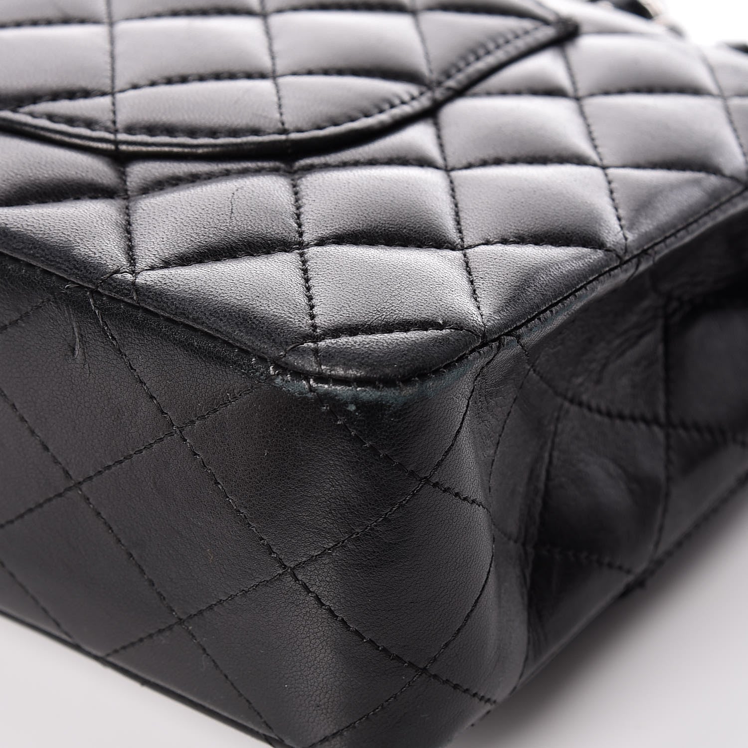Chanel Lambskin Quilted Medium Double Flap Bag Black 12 of 27