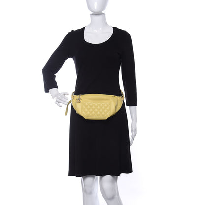 Chanel Lambskin Quilted Waist Belt Bag Yellow 2 of 10