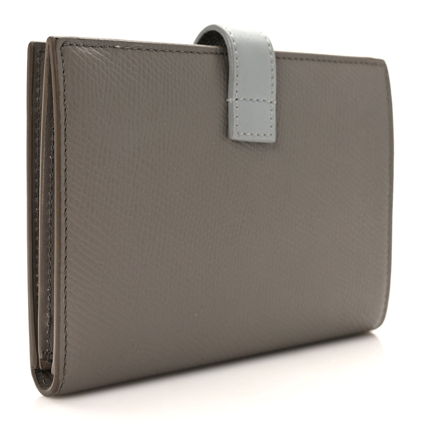 Grained Calfskin Small Multifunction Strap Wallet Pebble Mineral