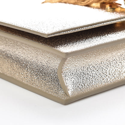 Saint Laurent Metallic Calfskin Classic Monogram Kate Tassel Chain Wallet Platine 8 of 11