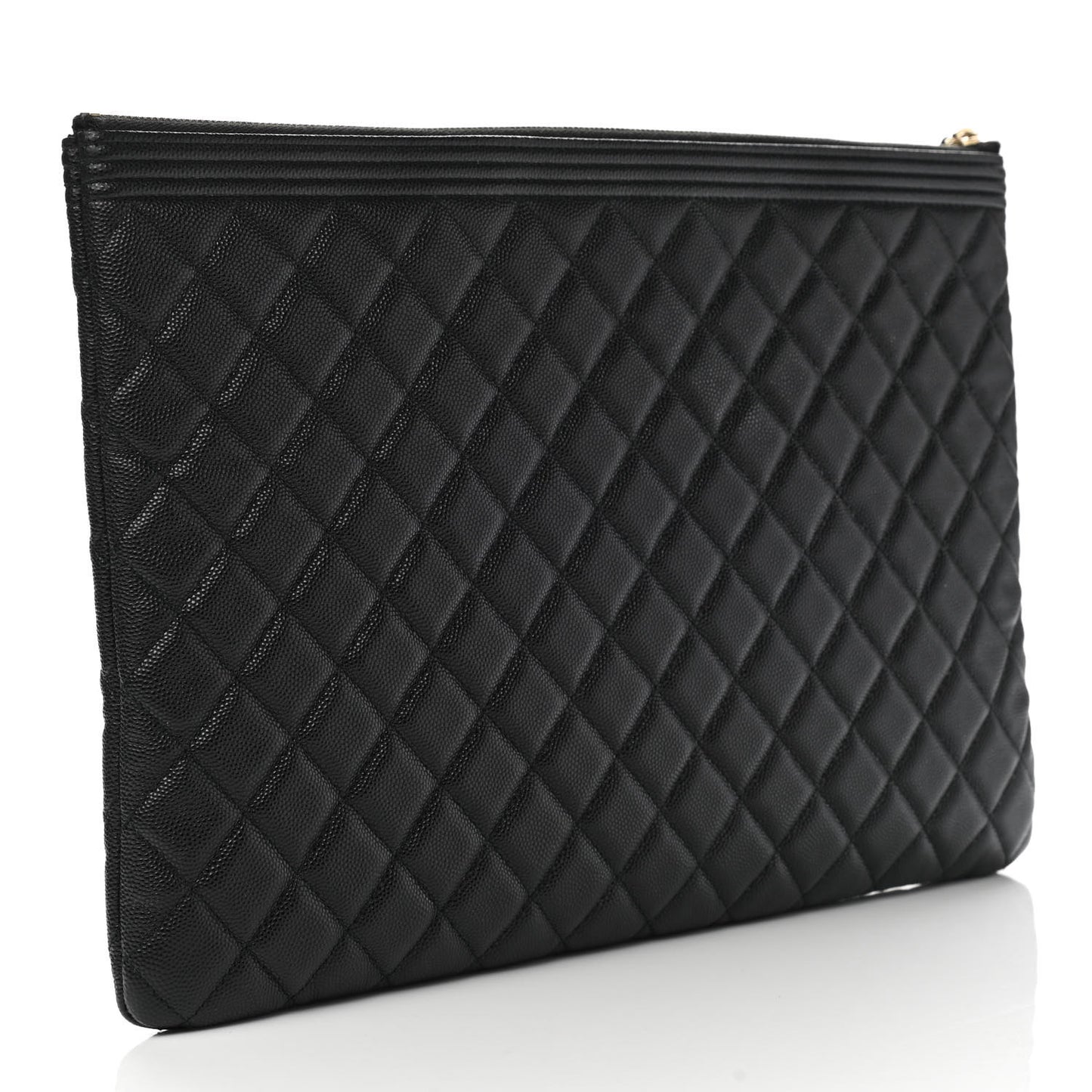 Caviar Quilted Large Boy Cosmetic Case Black