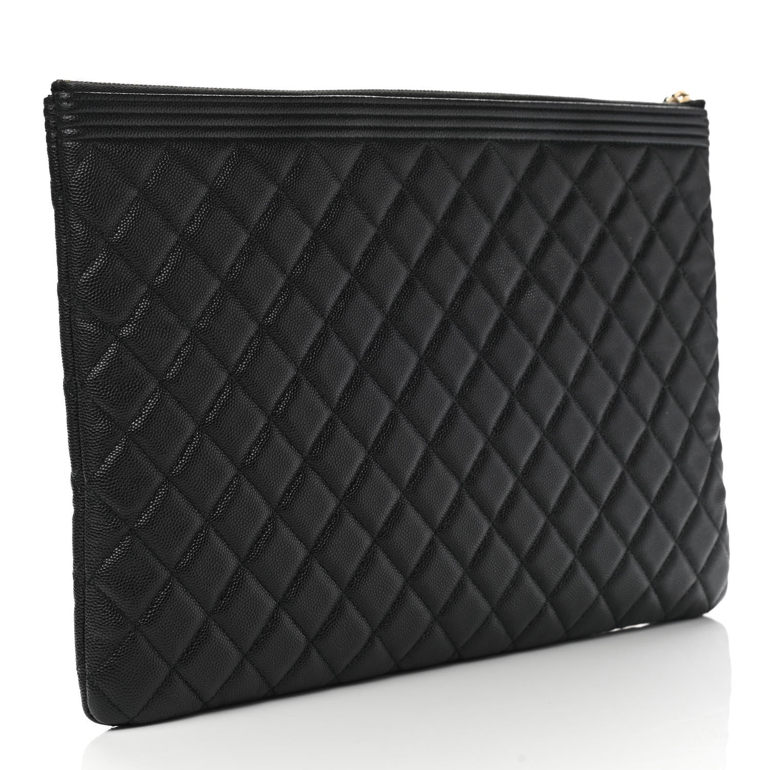 Chanel Caviar Quilted Large Boy Cosmetic Case Black 3 of 7