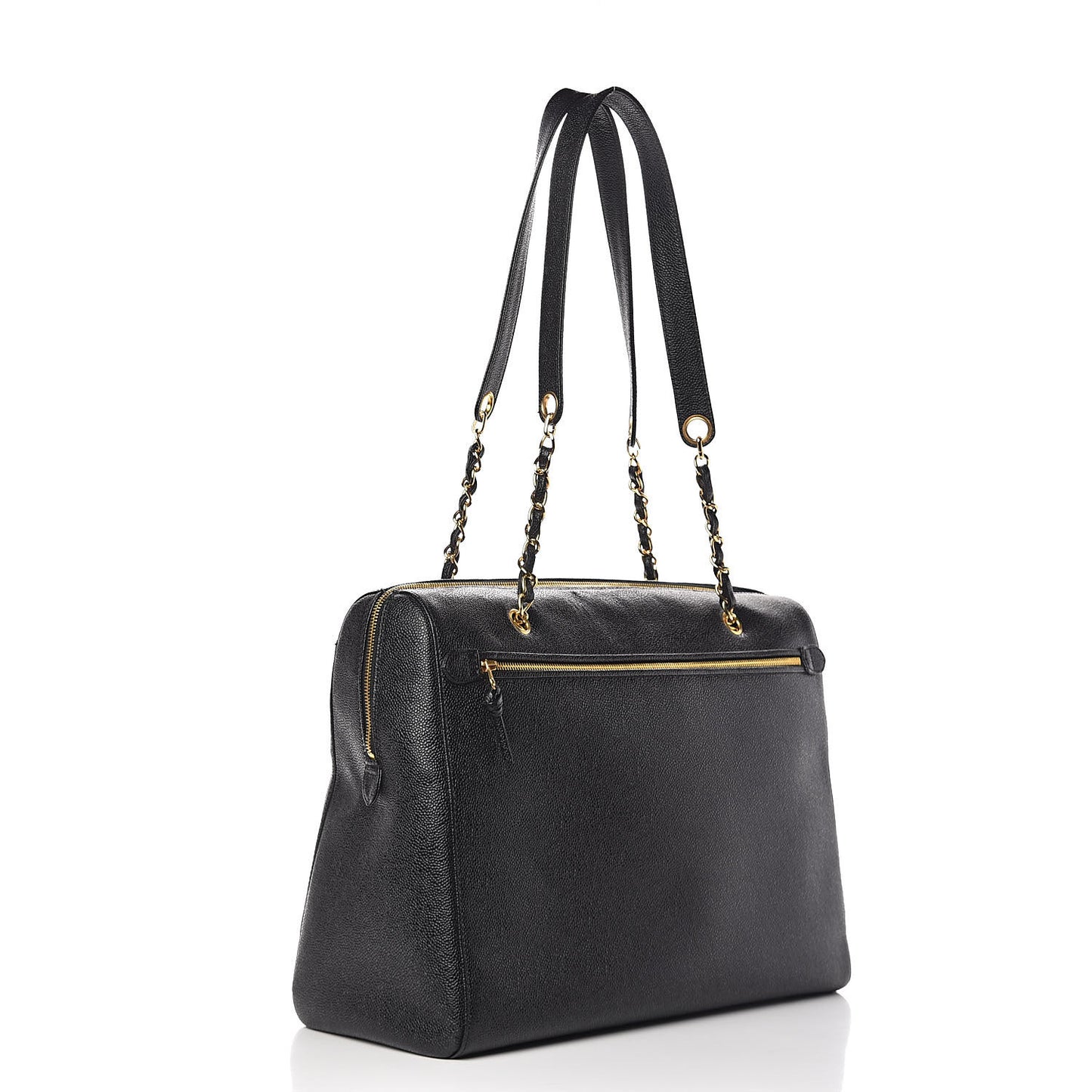 Caviar Large CC Shoulder Bag Black