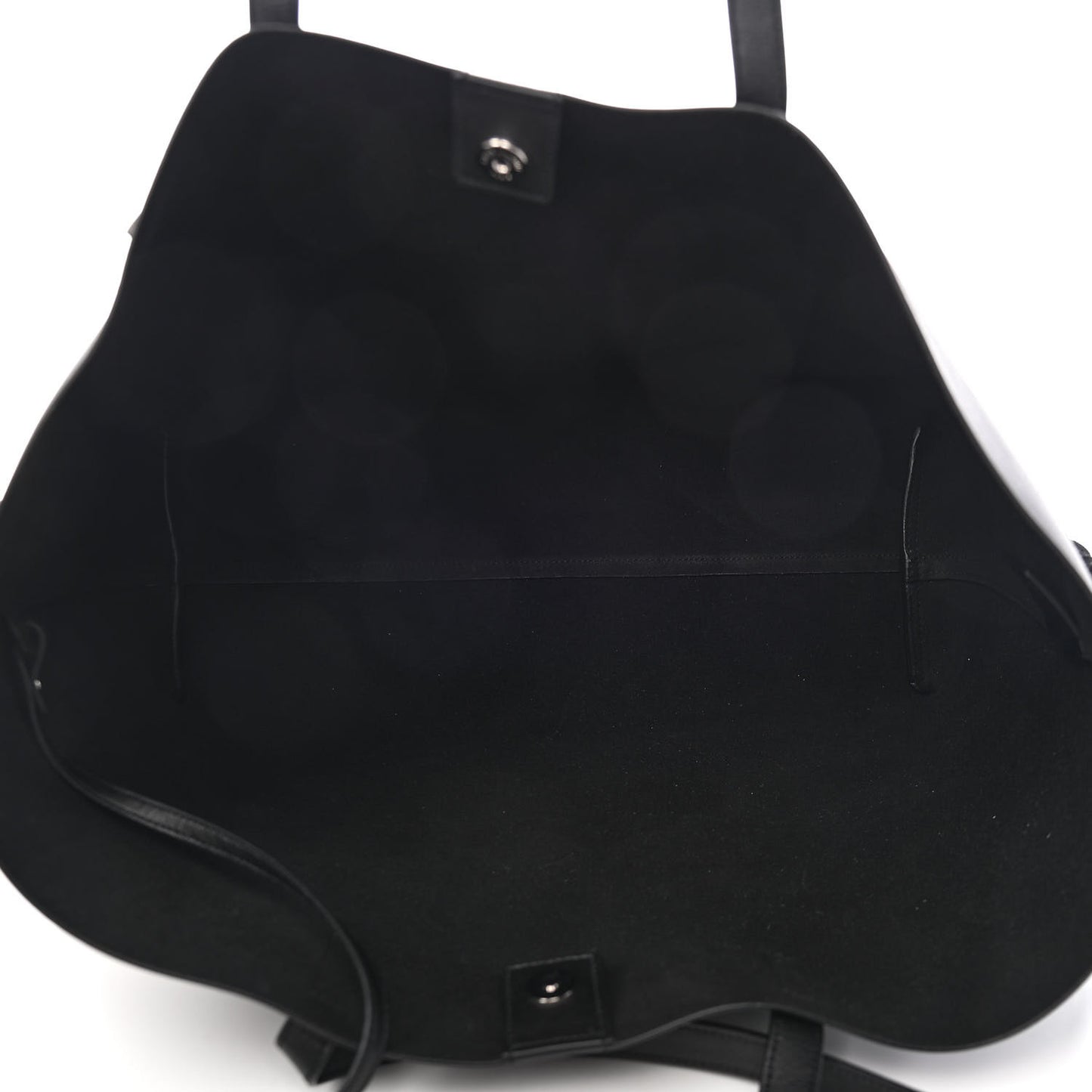 Calfskin Large Fringe Shopping Tote Black