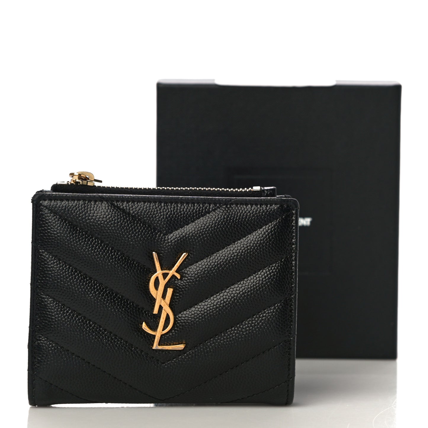 Grain De Poudre Matelasse Chevron Monogram Zipped Card Case Black