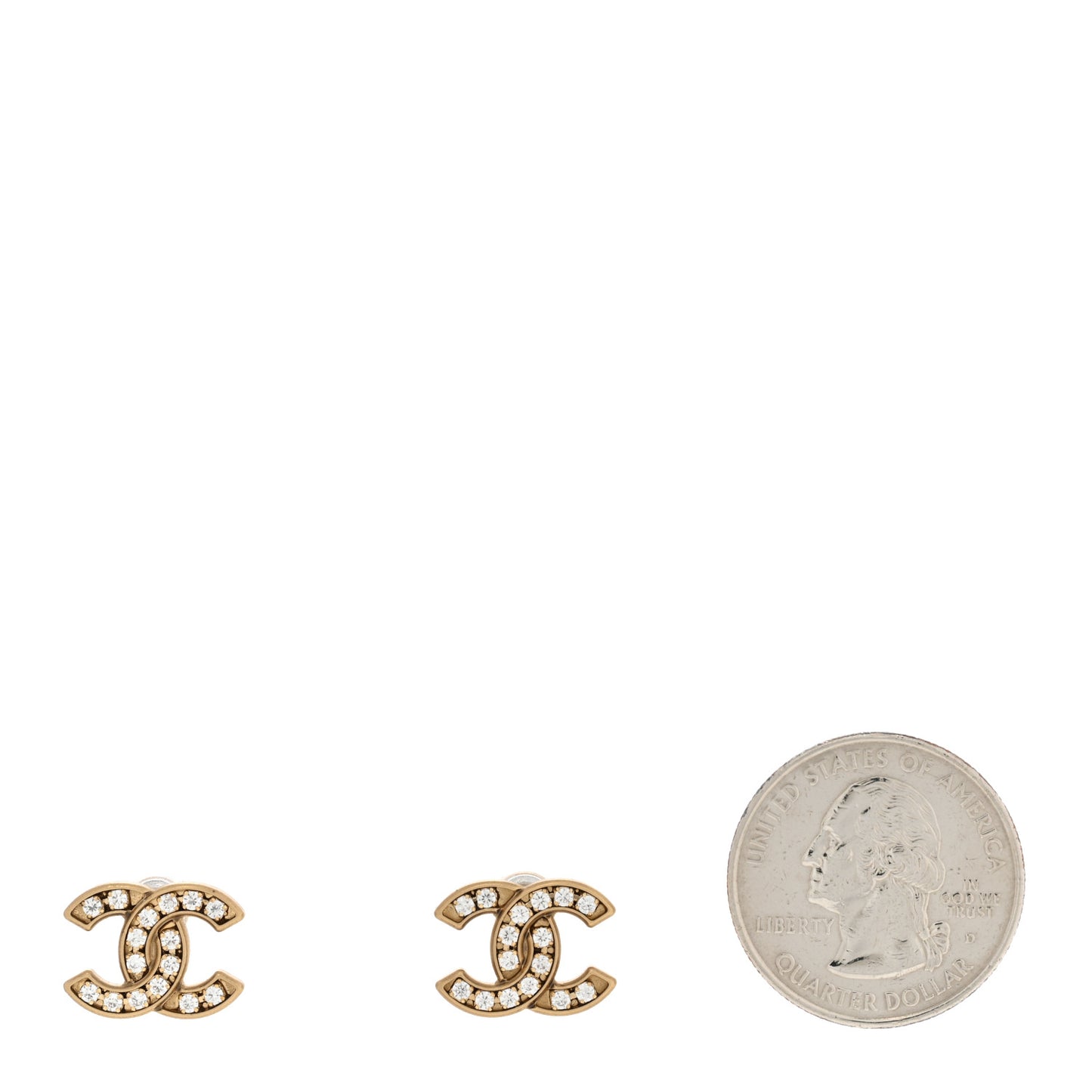 Crystal CC Earrings Gold