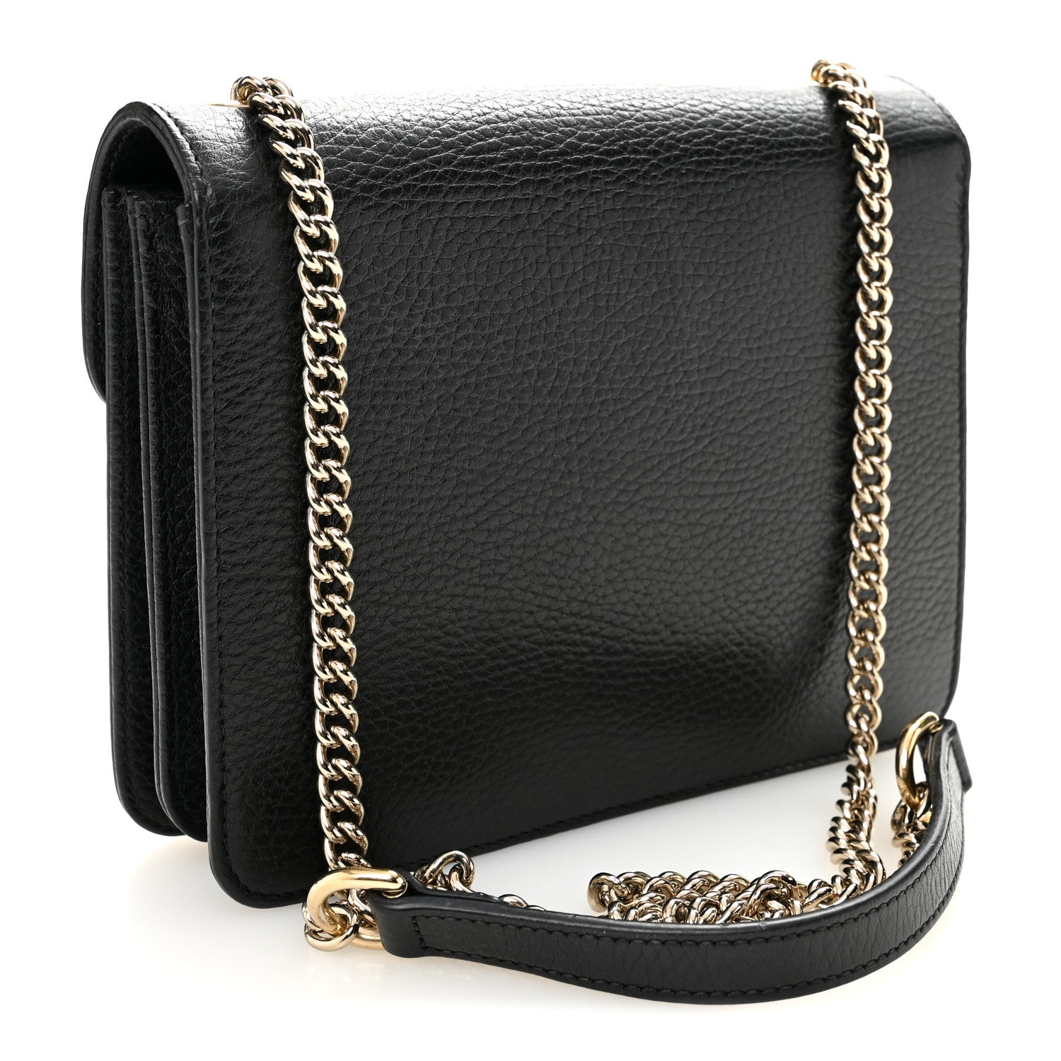 Gucci Dollar Calfskin Small Interlocking G Shoulder Bag Black 3 of 10