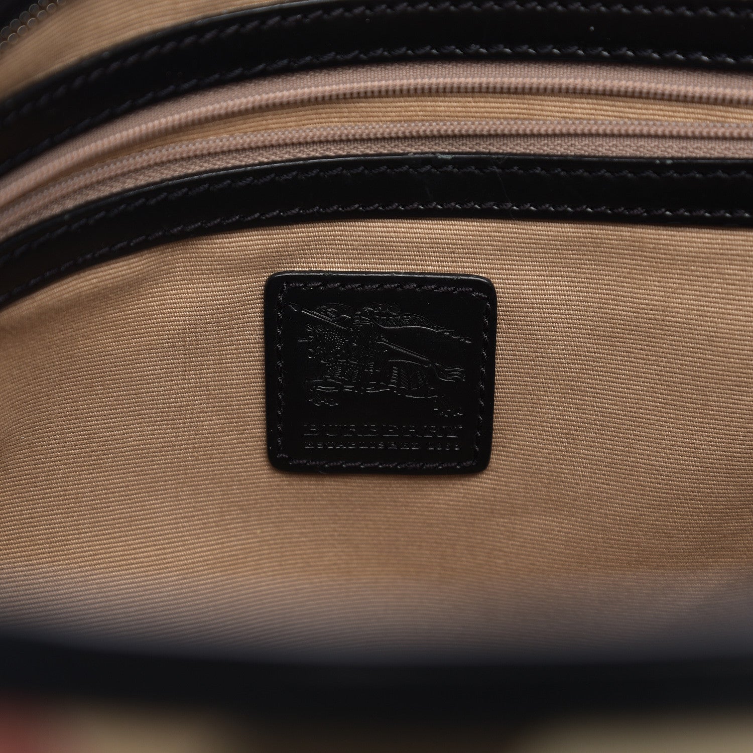 Burberry Patent Trim Nova Check Shopper Tote Black 5 of 9
