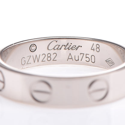 Cartier 18K White Gold 3.5mm LOVE Wedding Band Ring 48 4.5 4 of 5