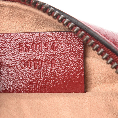 Gucci Glazed Calfskin Matelasse Heart Mini GG Marmont Round Shoulder Bag Romantic Cerise 7 of 9