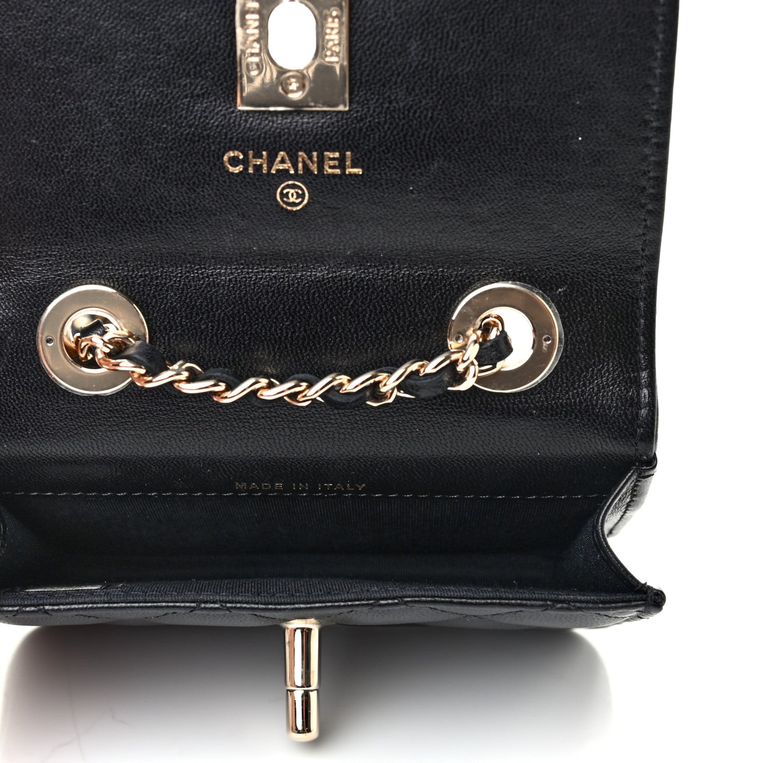 Chanel Lambskin Quilted Trendy CC Card Holder On Chain Black 4 of 7