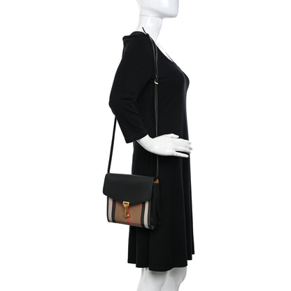 Burberry Derby Calfskin House Check Small Macken Crossbody Bag Black 2 of 12