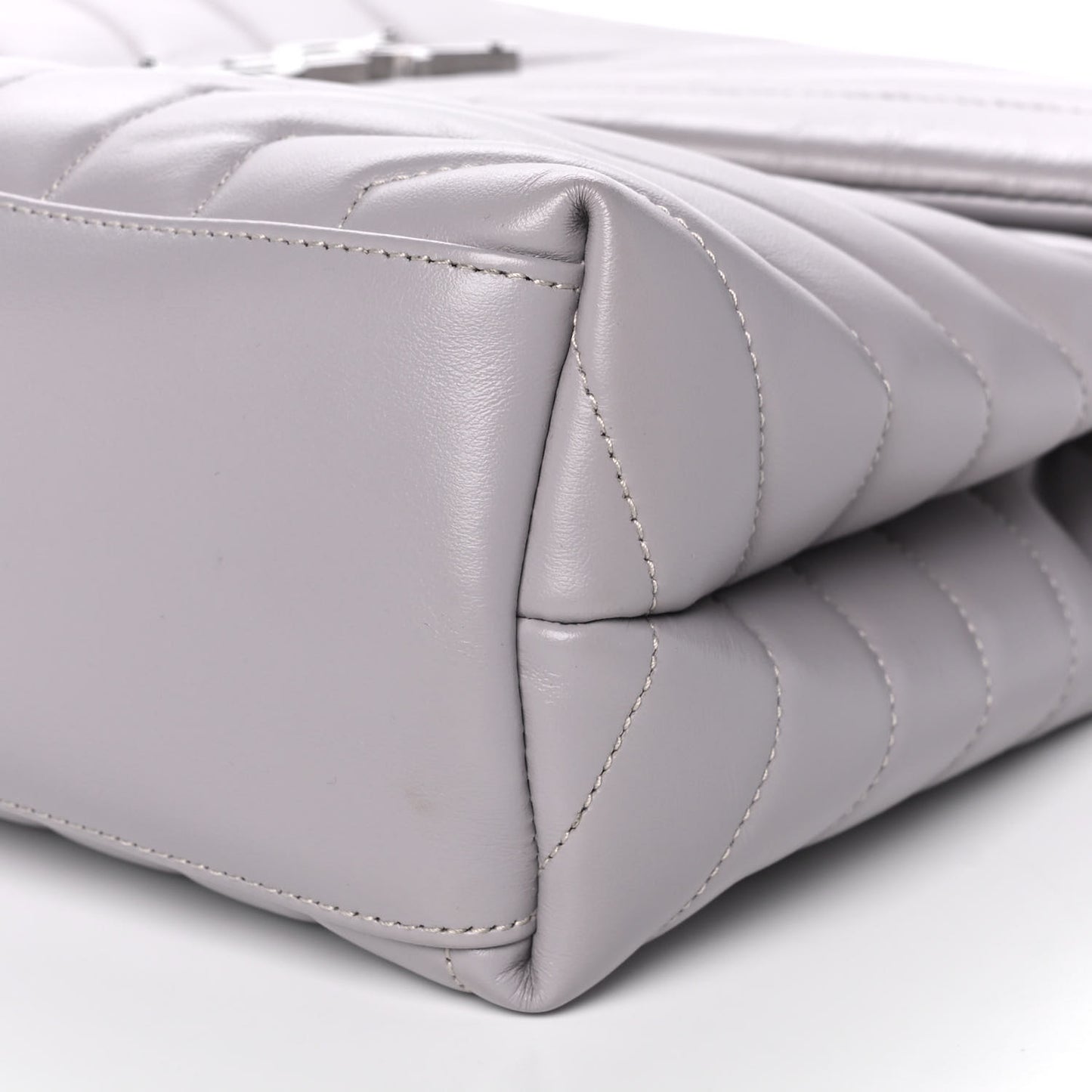 Calfskin Y Quilted Monogram Medium Loulou Chain Satchel Granite
