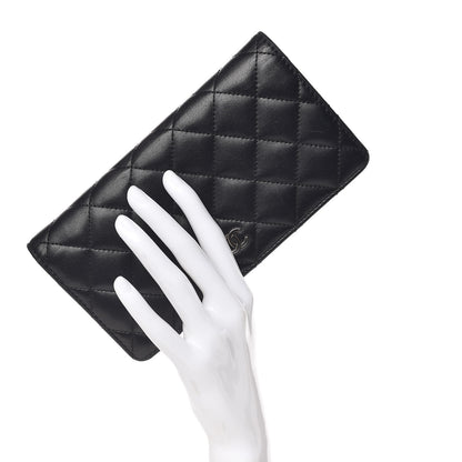 Chanel Lambskin Quilted Yen Wallet Black 2 of 13