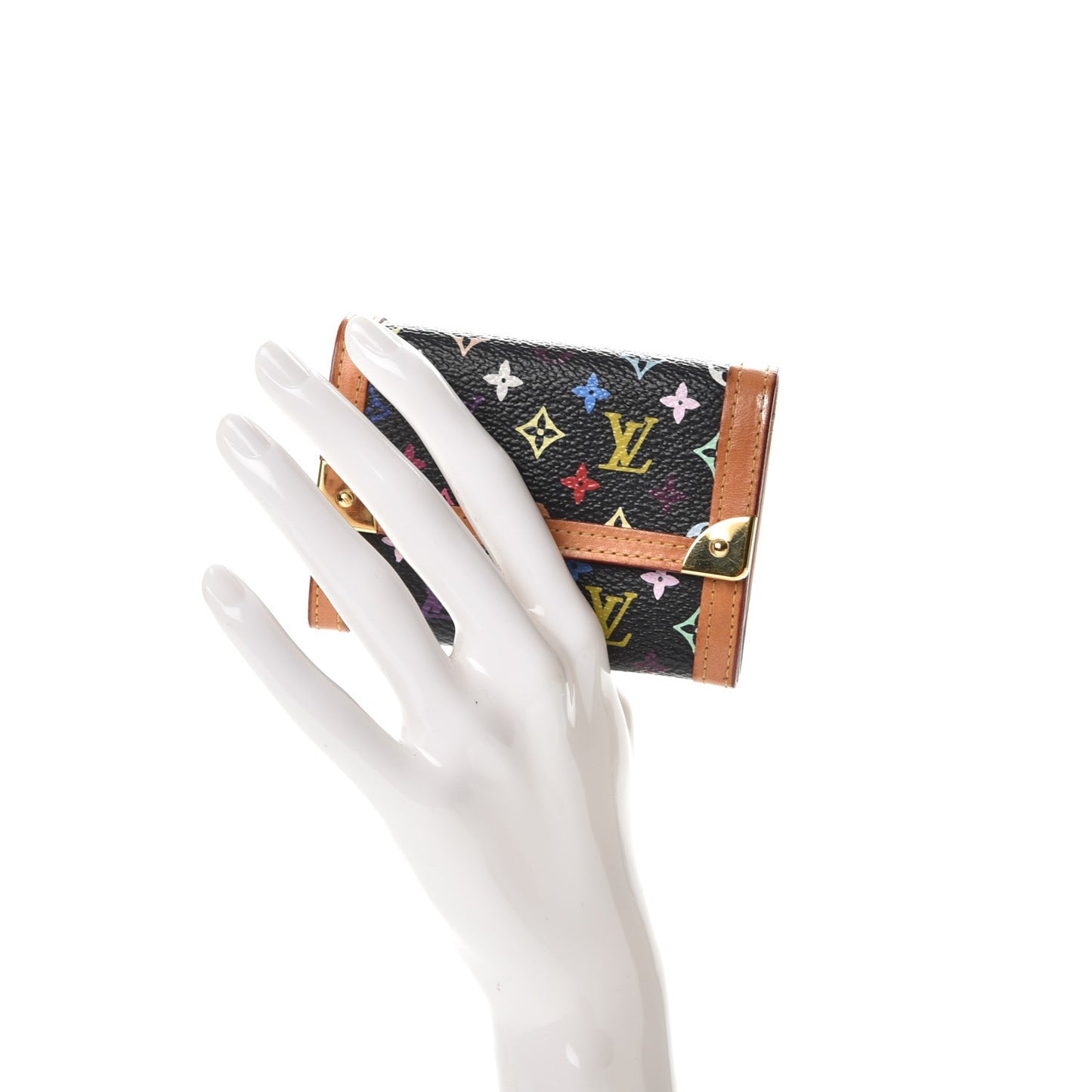 Monogram Multicolor Porte-Monnaie Plat Coin Purse Black