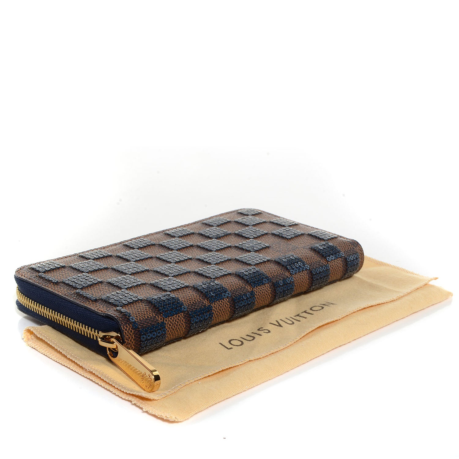 Louis Vuitton Damier Paillettes Zippy Wallet Blue 4 of 7