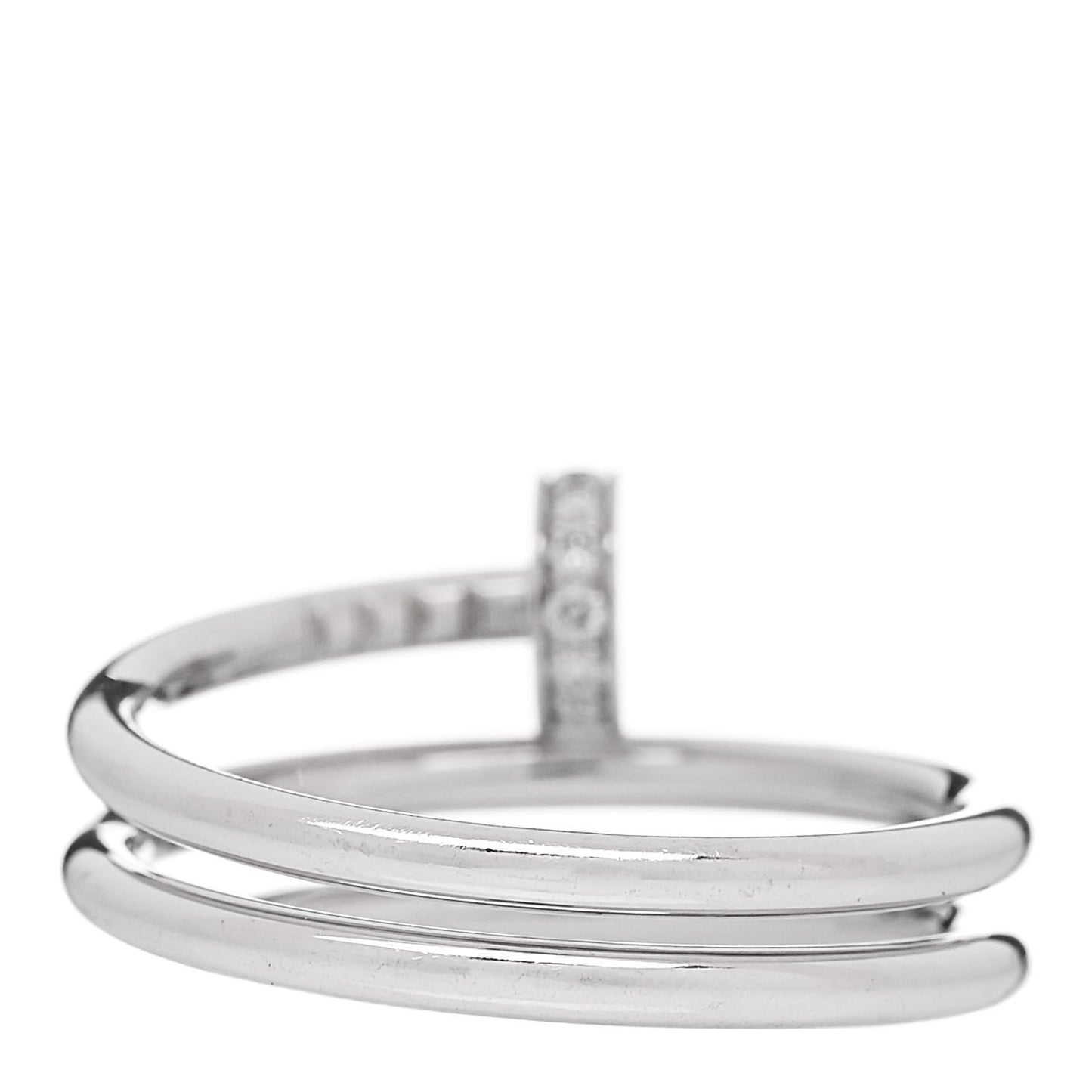 18K White Gold Diamond Double Wrap Juste Un Clou Ring 53 6.25