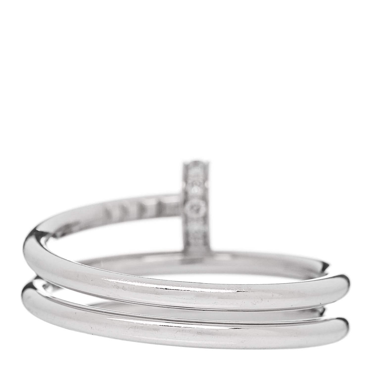 Cartier 18K White Gold Diamond Double Wrap Juste Un Clou Ring 53 6.25 3 of 4