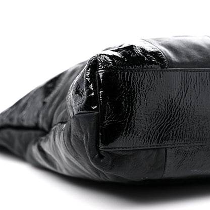 Chanel Lambskin Patent Calfskin Brooklyn Patchwork Extra Large Hobo Black 8 of 11
