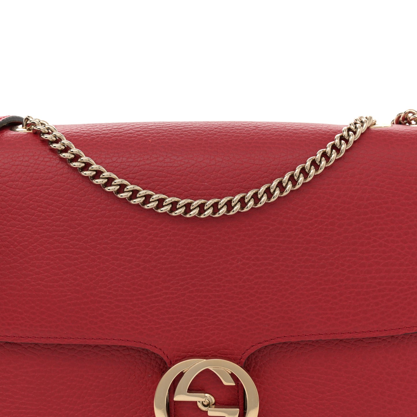 Dollar Calfskin Interlocking G Shoulder Bag Red
