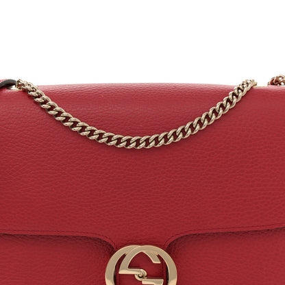 Gucci Dollar Calfskin Interlocking G Shoulder Bag Red 8 of 12