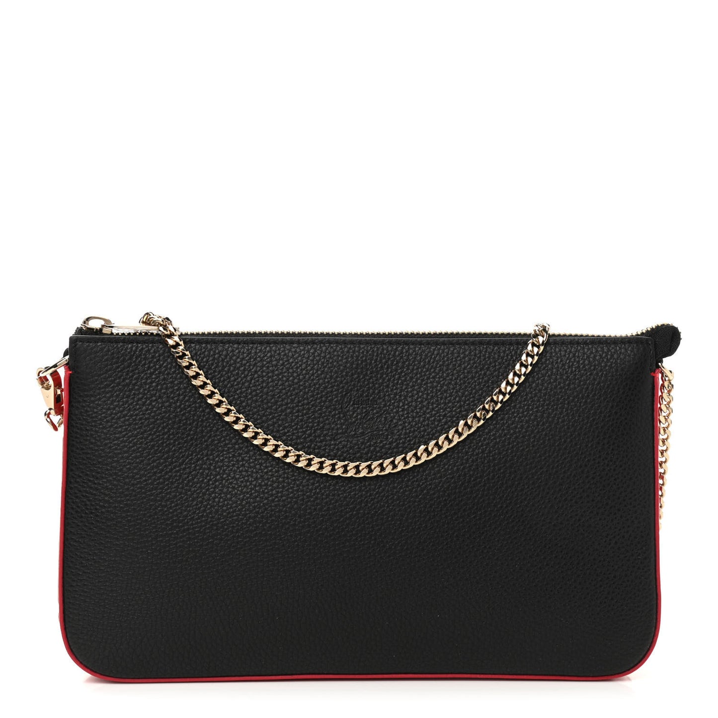 Calfskin Loubila Chain Clutch Black