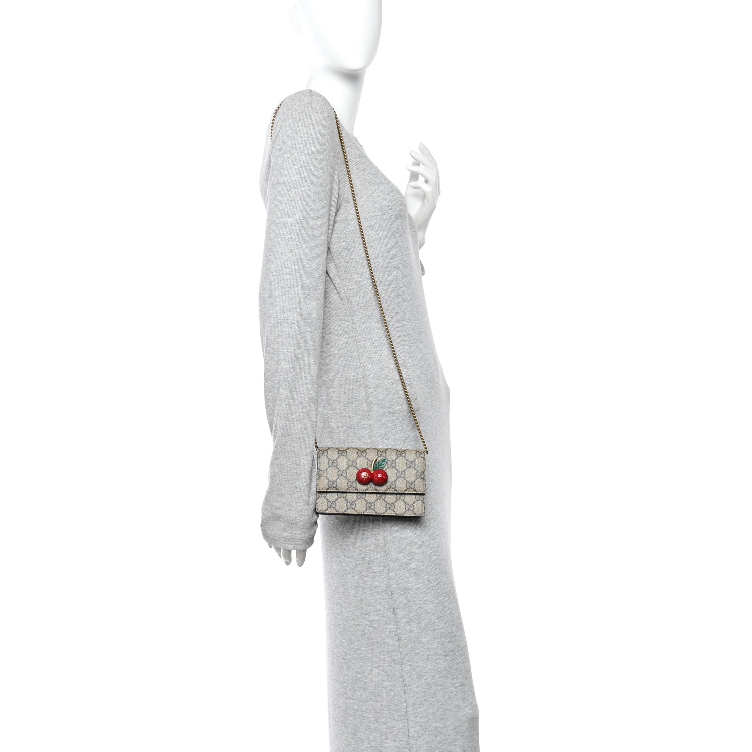Gucci GG Supreme Monogram Mini Cherry Chain Bag 2 of 9
