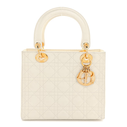 Christian Dior Glazed Calfskin Cannage Medium Lady Dior White 1 of 10